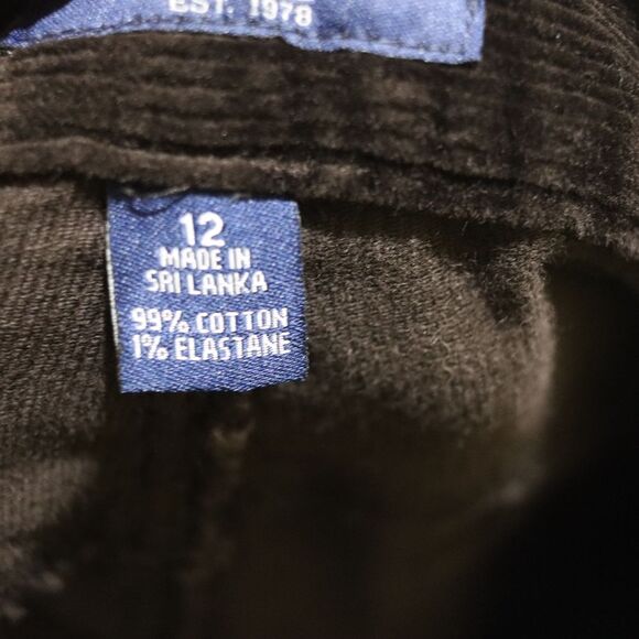 Chaps Dark Brown Corduroy Straight Leg Pants 12 - Picture 10 of 11